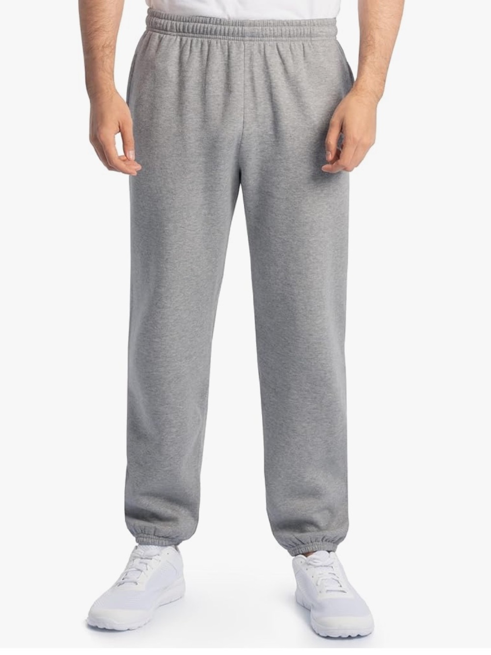 Fruit of the Loom Men's Heather Gray Sweatpants - Elastic Waist Joggers